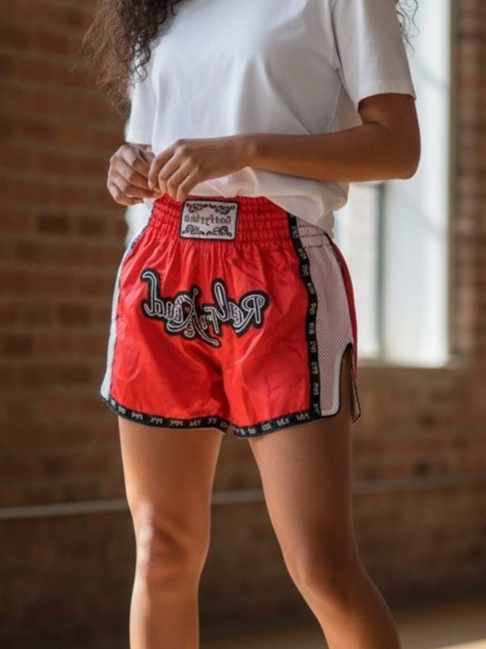 RFK Retro Boxing Shorts Red Mesh Side Y2K Streetwear